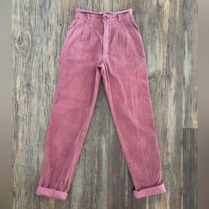 Vintage Attractions Pink Corduroy Pants Womens Jrs 5/6 High Waist “Mom” 80s 90s